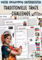 Vorschau - Arbeitsblätter - Coole Challenge: TRADITIONELLE TÄNZE - eine musikalische Welt-Reise! SEK 1 Musik fachfremd unterrichten - Deckblatt