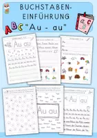 Vorschau - Arbeitsblätter - Buchstaben Au, au - Buchstabeneinführung, Zwielaut - Deckblatt