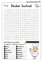 Vorschau - Arbeitsblätter - Bäcker Suchsel - Buchstabengitter - Seite 1