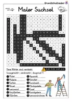 Vorschau - Arbeitsblätter - Maler Suchsel - Buchstabengitter - Seite 2