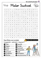Vorschau - Arbeitsblätter - Maler Suchsel - Buchstabengitter - Seite 1