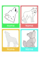 Vorschau - Mal- und Bastelvorlagen - Wolfsklasse: Klassentier/ Namenskärtchen, Schilder beschriften - Deckblatt