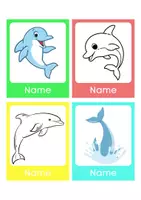 Vorschau - Mal- und Bastelvorlagen - Delfinklasse: Nameskärtchen, Namensschilder, beschriften - Deckblatt