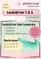 Vorschau - Unterrichtsreihen - Leseblätter 5 & 6 Buchstaben Ss, Tt - Erstleser - in Grundschrift - Lesekroko - Deckblatt