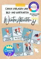 Vorschau - Poster - Canva Link-Vorlage: Winter Aktivitäten Bildkarten - Deckblatt