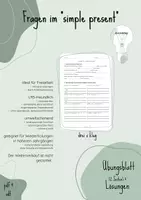Vorschau - Arbeitsblätter - Fragen im "simple present" - Deckblatt