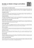 Vorschau - Arbeitsblätter - Medien - Die Rolle von Medien in Kriegen und Konflikten (Informationstext und Übungen) - Deckblatt