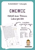 Vorschau - Arbeitsblätter - Laborgeräte Rätsel Suchsel Vertretungsstunde Vertretung Chemie - Deckblatt