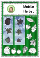 Vorschau - Mal- und Bastelvorlagen - Herbst-Mobiles Fensterschmuck Fensterdeko - Deckblatt