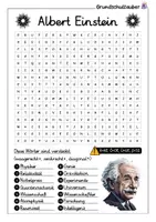 Vorschau - Arbeitsblätter - Albert Einstein Suchsel - Buchstabengitter - Seite 1