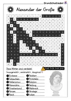 Vorschau - Arbeitsblätter - Alexander der Große Suchsel - Buchstabengitter - Seite 2