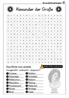 Vorschau - Arbeitsblätter - Alexander der Große Suchsel - Buchstabengitter - Seite 1