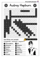 Vorschau - Arbeitsblätter - Audrey Hepburn Suchsel - Buchstabengitter - Seite 2