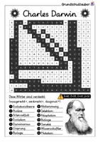 Vorschau - Arbeitsblätter - Charles Darwin Suchsel - Buchstabengitter - Seite 2
