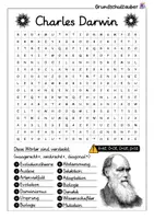 Vorschau - Arbeitsblätter - Charles Darwin Suchsel - Buchstabengitter - Seite 1