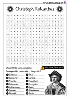 Vorschau - Arbeitsblätter - Christoph Kolumbus Suchsel - Buchstabengitter - Seite 1