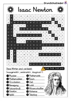 Vorschau - Arbeitsblätter - Isaac Newton Suchsel - Buchstabengitter - Seite 2