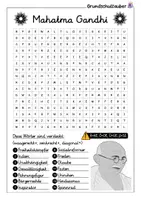 Vorschau - Arbeitsblätter - Mahatma Gandhi Suchsel - Buchstabengitter - Seite 1