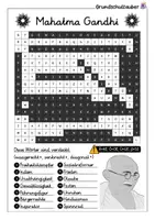 Vorschau - Arbeitsblätter - Mahatma Gandhi Suchsel - Buchstabengitter - Seite 2