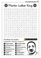 Vorschau - Arbeitsblätter - Martin Luther King Suchsel - Buchstabengitter - Seite 1
