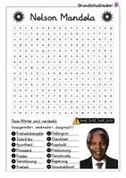 Vorschau - Arbeitsblätter - Nelson Mandela Suchsel - Buchstabengitter - Seite 1