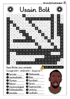Vorschau - Arbeitsblätter - Usain Bolt Suchsel - Buchstabengitter - Seite 2