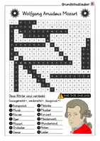 Vorschau - Arbeitsblätter - Wolfgang Amadeus Mozart Suchsel - Buchstabengitter - Seite 2