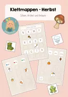 Vorschau - Stationenlernen - Klettmappen - Herbst (Silben, Artikel & Anlaute) - Deckblatt