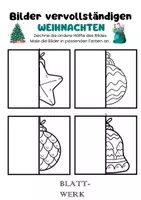 Vorschau - Arbeitsblätter - Kunst: Bilder vervollständigen: Winter, Weihnachten/Zusatz/Zwischendurch/Vertretung - Seite 2