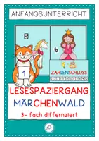 Vorschau - Arbeitsblätter - Lesespaziergang. Märchenwald 3-fach differenziert - Deckblatt