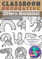 Vorschau - Mal- und Bastelvorlagen - Ziffern Mandalas - kreativ Zahlen gestalten - Deckblatt