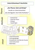 Vorschau - Stundenentwürfe - Unterrichtsentwurf Geschichte Jahrgang 5: Altes Ägypten - Pharao Gott und König - Deckblatt