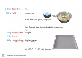 Vorschau - Arbeitsblätter - Blitzkuchen (Rührteig mit Madelsplittern) - Seite 2