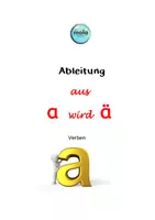 Vorschau - Arbeitsblätter - Verben aus a wird ä - Deckblatt
