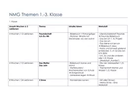 Vorschau - Unterrichtsreihen - Jahresplanung Natur Mensch Gesellschaft Themen Klasse 1-3 - Deckblatt