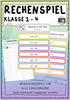 Vorschau - Stationenlernen - Rechenspiel - Bewegung Klasse 1 - 4 - Deckblatt