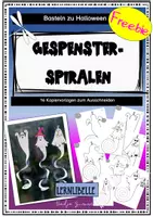 Vorschau - Mal- und Bastelvorlagen - Gespenster-Spiralen basteln zu Halloween - Deckblatt