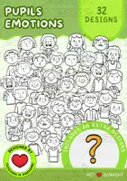 anteprima - Clipart / Immagini originali - Emozioni Degli Alunni | 32 Alunni Clipart | B&N - Pagina di copertina