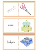 Vorschau - Spiele - School supplies - Domino Englisch - Seite 1