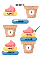 Vorschau - Spiele - Russisch. Ordnungszahlen bis 100. Spielerisch zuordnen. - Deckblatt
