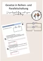 Vorschau - Arbeitsblätter - Gesetze in Reihen- und Parallelschaltung - Deckblatt
