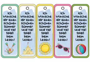 Vorschau - Mal- und Bastelvorlagen - Lesezeichen Sommerferien (Abschiedsgeschenk/Feriengeschenk) - Seite 2