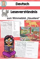 Vorschau - Arbeitsblätter - Haustiere Lesen - Deckblatt