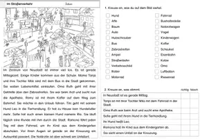 Vorschau - Arbeitsblätter - Leseverständnis zum Wimmelbild "Im Straßenverkehr" - Seite 1