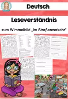 Vorschau - Arbeitsblätter - Leseverständnis zum Wimmelbild "Im Straßenverkehr" - Deckblatt