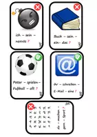 Vorschau - Arbeitsblätter - Karten mit Wortpuzzle, Verben konjugieren, Negation - Seite 2