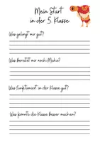 Vorschau - Arbeitsblätter - Reflexionsblatt: Start in die 5./6. Klasse - Seite 1