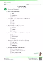 Vorschau - Test - Test "KARTOFFEL" / "KARTOFFELPFLANZE" 3.Klasse - Seite 1