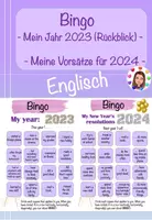 Vorschau - Arbeitsblätter - Bingo: Englisch: Mein Jahr 2023 (Rückblick) + Vorsätze für 2024 - Deckblatt