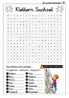 Vorschau - Arbeitsblätter - Klettern Suchsel - Buchstabengitter - Seite 1